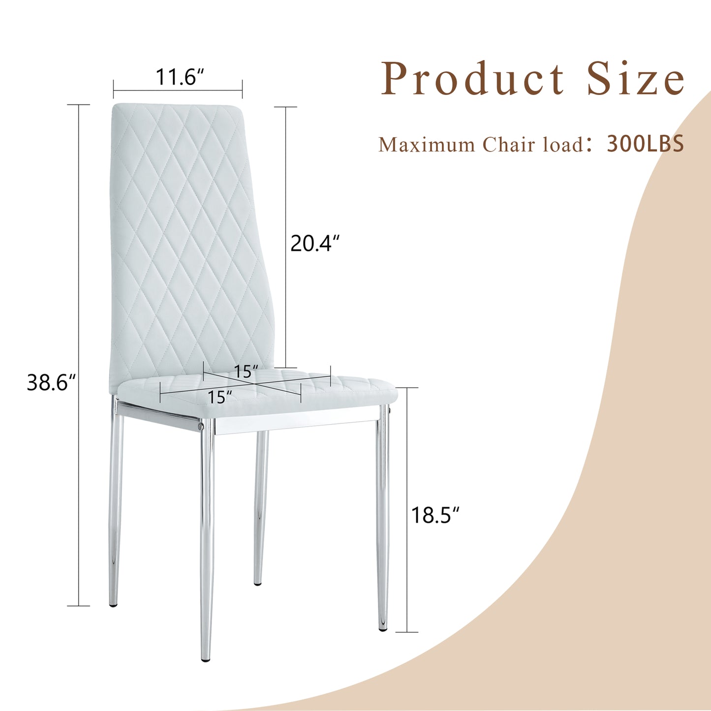 Modern Style Dining Chairs Set Of 6 In Light Gray, Essential For Minimalist Homes.Meeting Family Dining Needs,PU Material Seat,Silver Metal Legs,Blending Into Various Home Environments.W1151107277