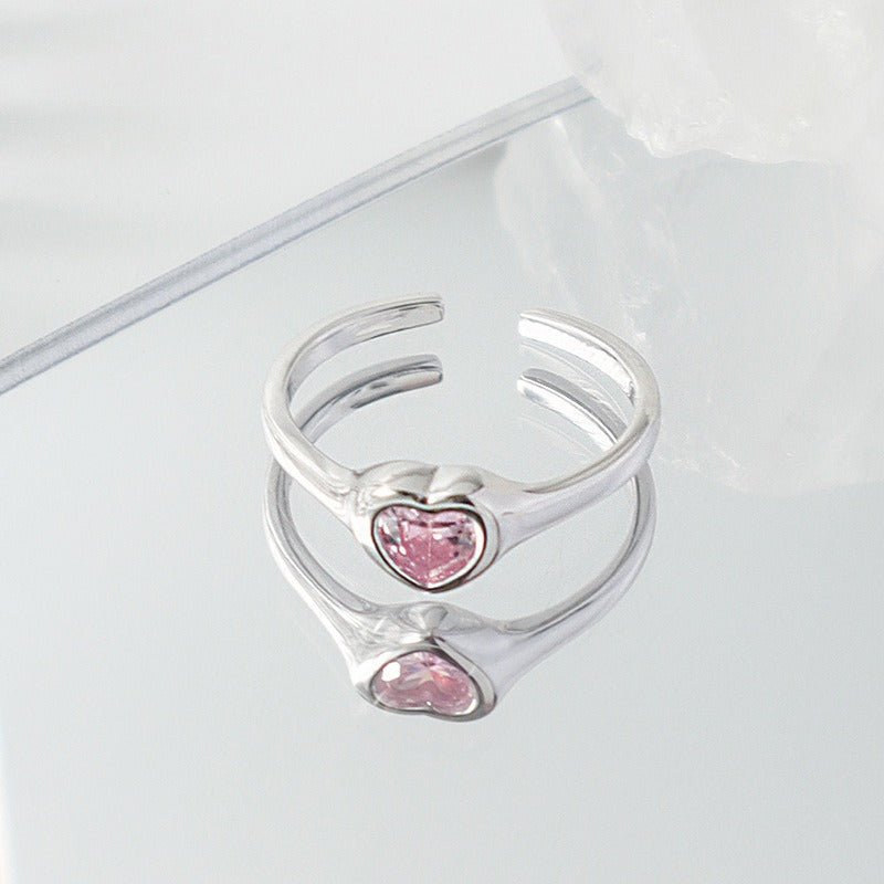 Niche Gold Vintage Brushed Retro Ring For Women, Zircon Inlay Luxury Exquisite Temperament Personalized Accessories