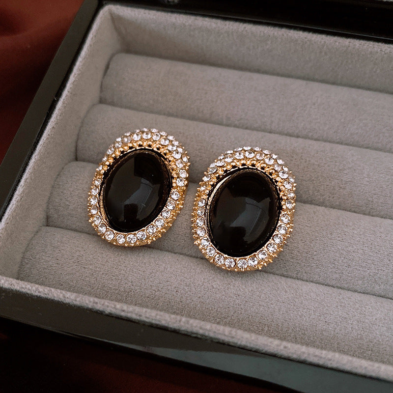 Mid Century Zircon Earrings For Women Vintage Rhinestone Studs Premium Quality Gift