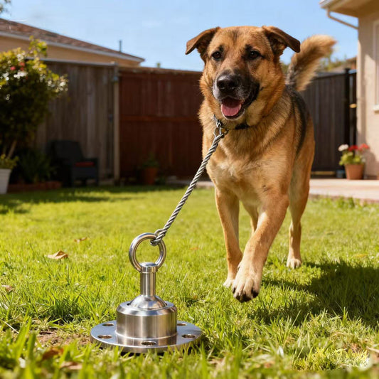 Stainless Steel Pet Dog Tethering Stake With Wire Rope Dog Leash