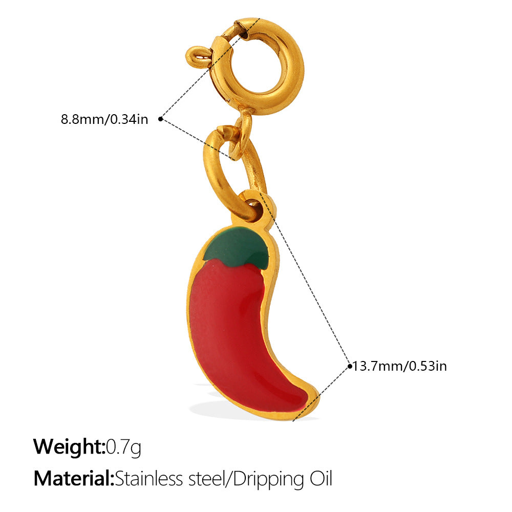 Country-style Cute Vegetable Series Jewelry Clasp Pendant Stainless Steel DIY Bracelet And Necklace Accessories