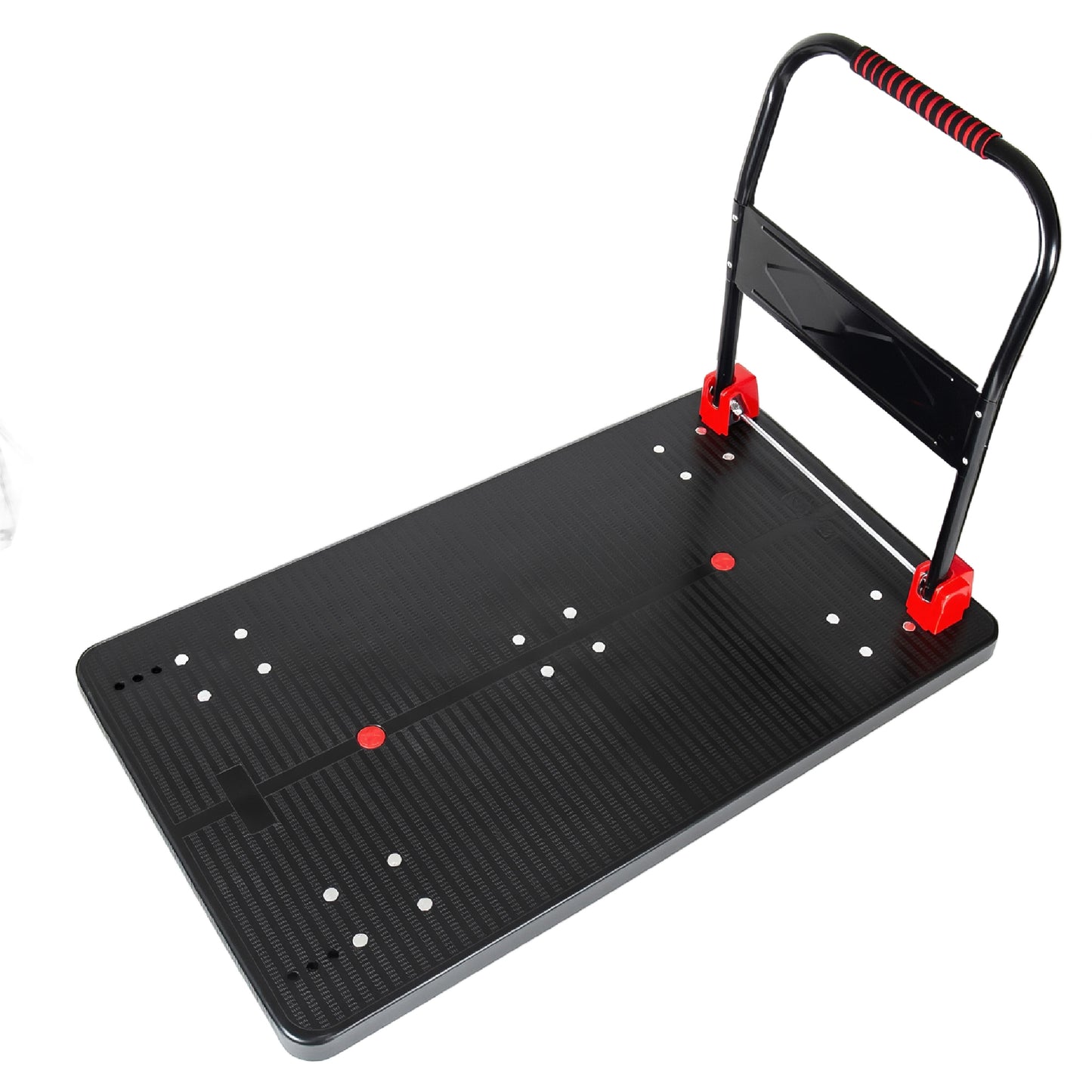 25.5 X43.5  Platform Truck  Foldable Handcart With 5  TPR 360- Degree Silent Wheels  1500lbs Heavy- Duty Push Dolly Cart  5 Steel Load- Bearing Beams For Warehouse Garage Home Use