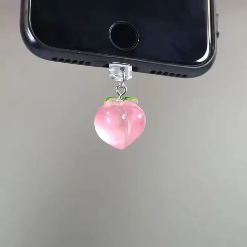 Fruit Mobile Phone With Hole Charging Port Universal Dust Plug