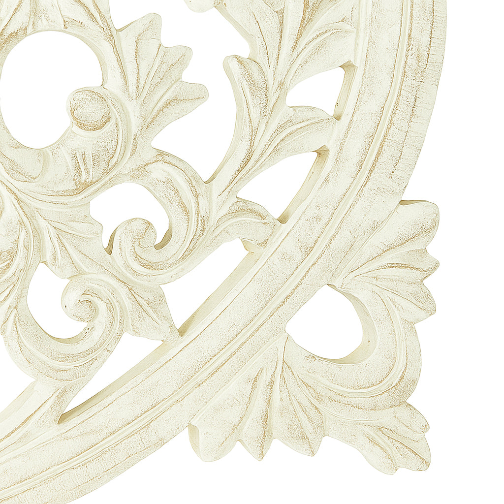 White Square Shape Handcrafted Wooden Wall Decor -36 X36  Elegant Home Accent