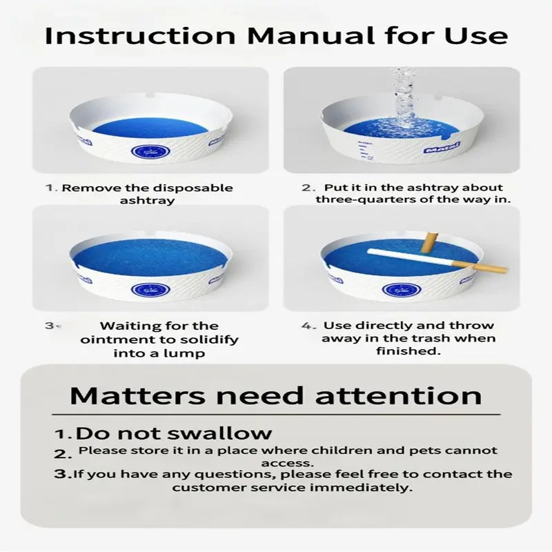 25pcs Disposable Ashtrays,Disposable Ashtrays For Cigarettes With Water Foaming Sand Base, Odor Control, Portable Ashtray For Home, Office, Car, Camping