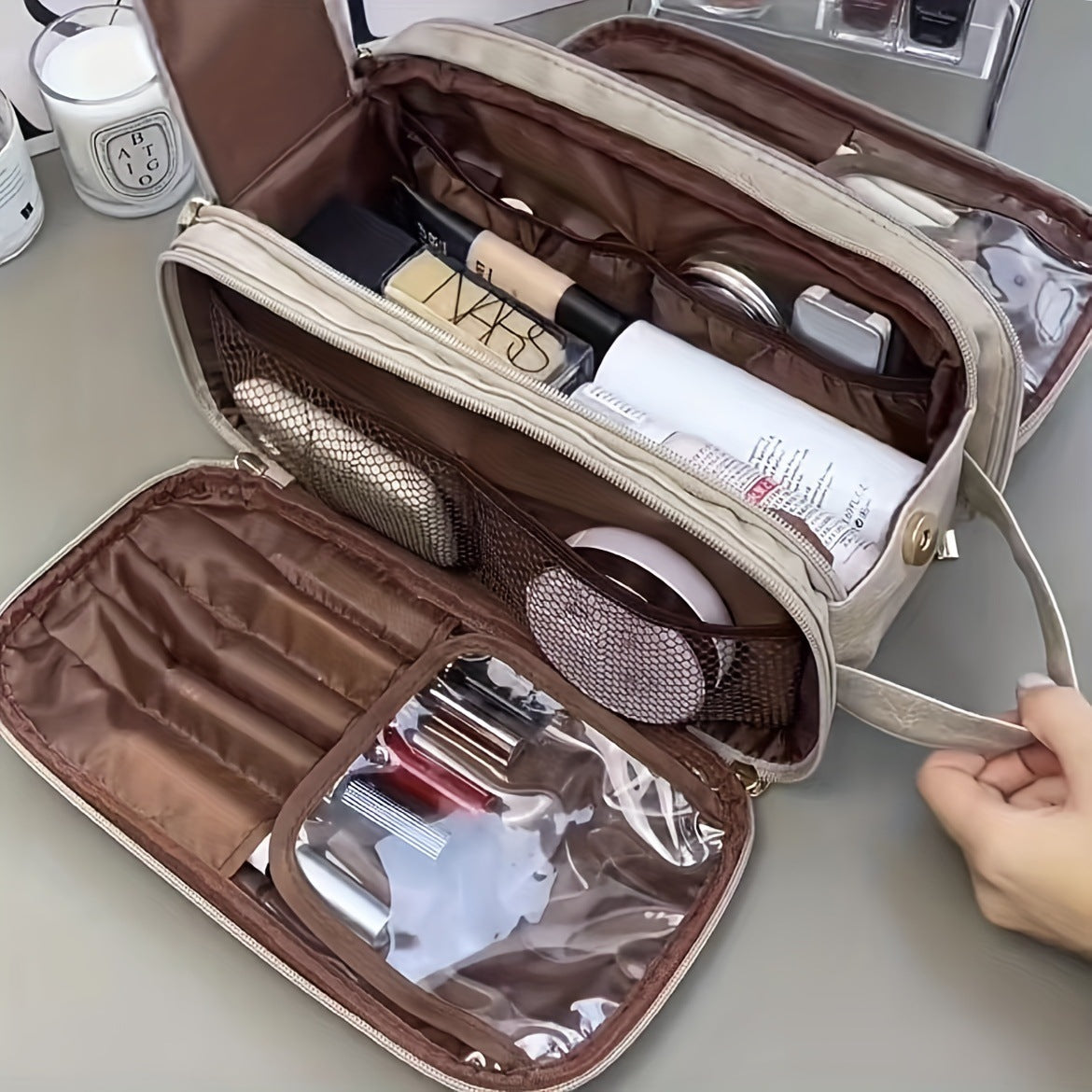 Waterproof High-Grade Makeup Brush And Toiletries Travel Storage Box