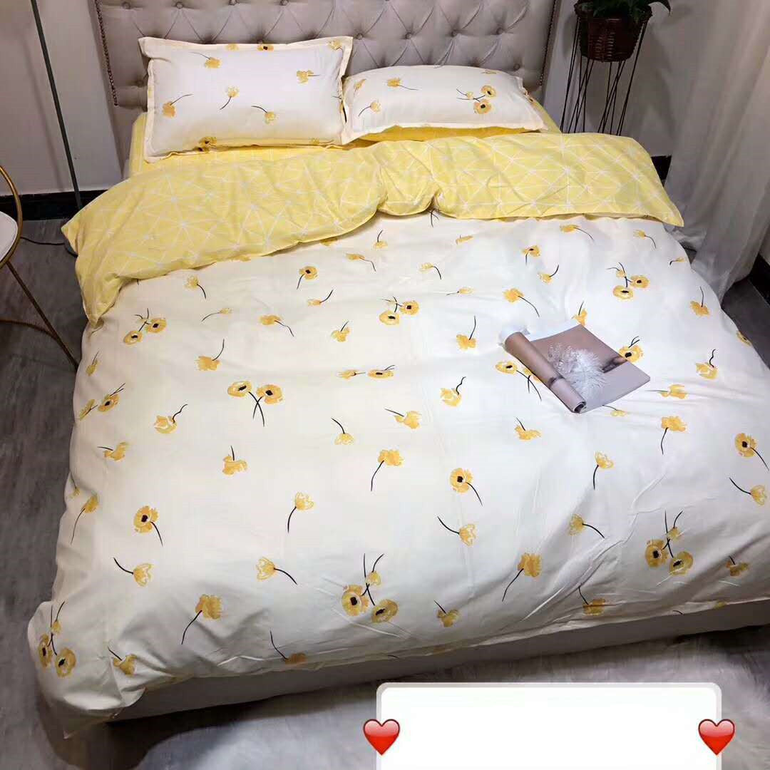 Skin-Friendly Cotton Four-Piece Set Cartoon Student Active Printing Aloe Cotton