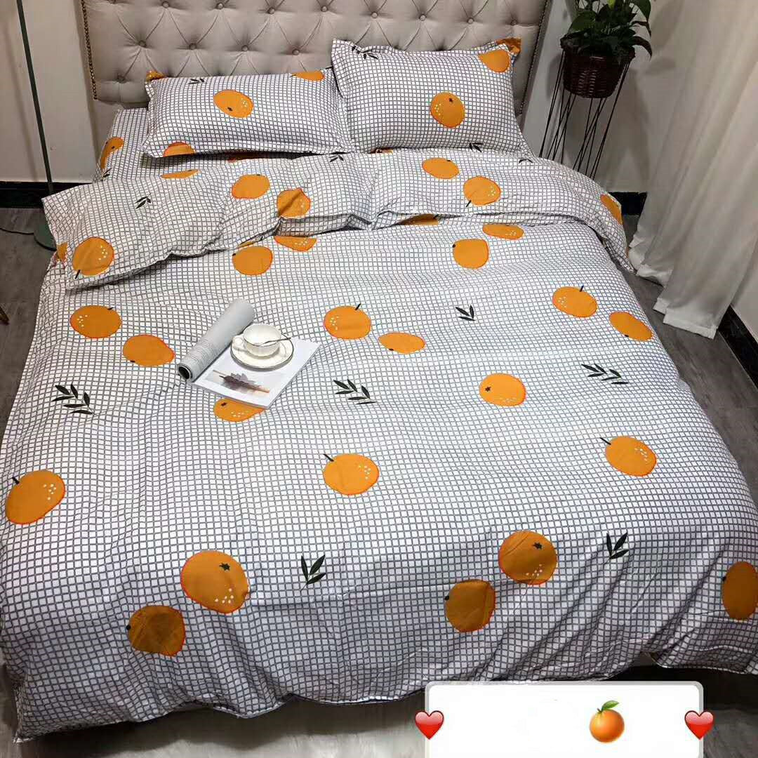 Skin-Friendly Cotton Four-Piece Set Cartoon Student Active Printing Aloe Cotton