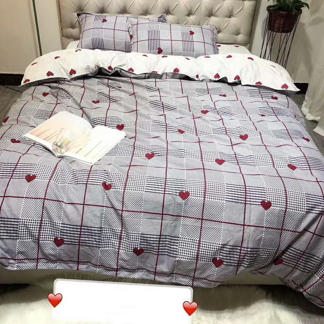 Skin-Friendly Cotton Four-Piece Set Cartoon Student Active Printing Aloe Cotton
