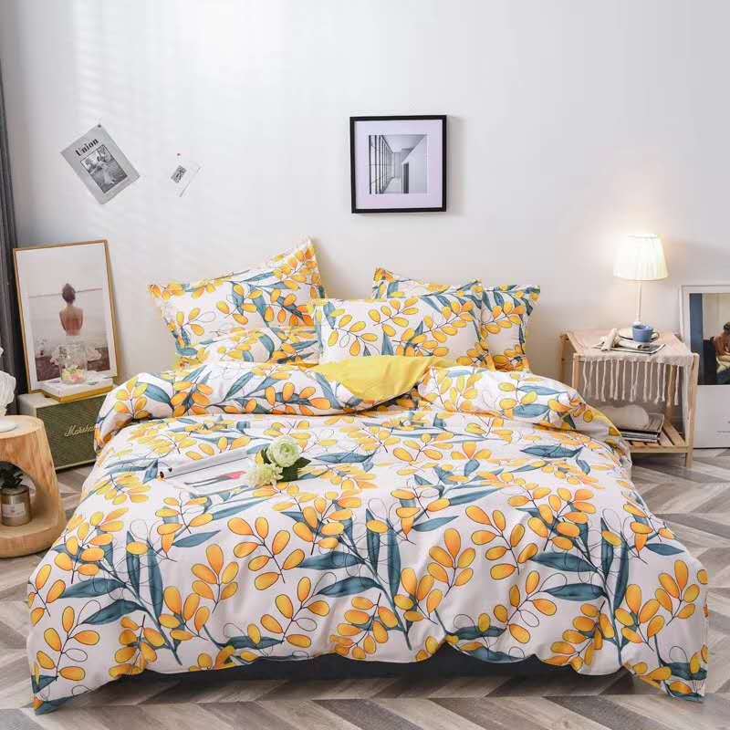 Skin-Friendly Cotton Four-Piece Set Cartoon Student Active Printing Aloe Cotton