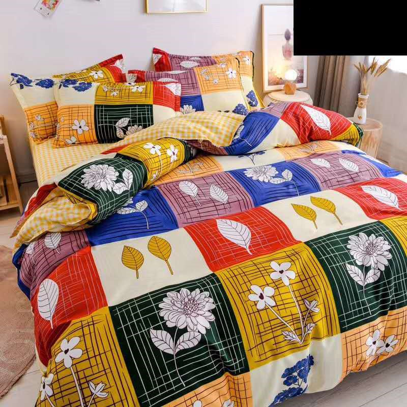 Skin-Friendly Cotton Four-Piece Set Cartoon Student Active Printing Aloe Cotton