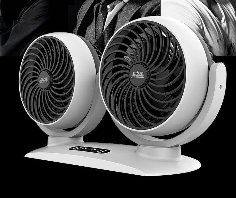 Car Dual-Head Usb Fan 12v24V Powerful Cooling Electric Fan