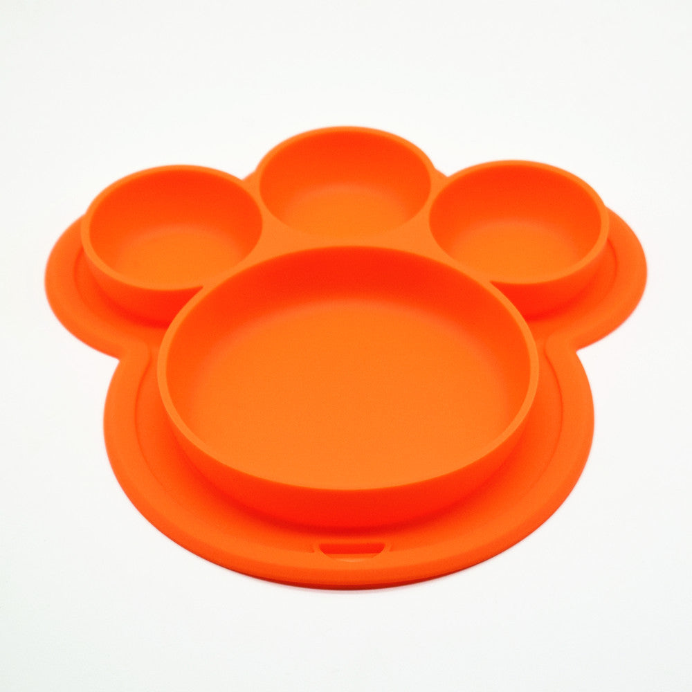Bear's Paw Children's Plate New Silicone Feeding Tableware With Chassis Hanging Hole Dhildren's Bowl