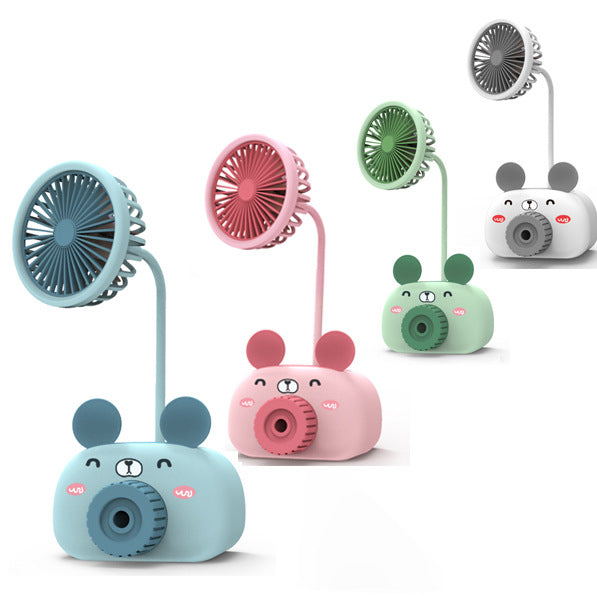 Portable Mini Fan Cartoon Piggy Bear USB Powered Table Fan Desktop Fan Cute Desktop Cooling Fan for Home Office Air Cooling Fan