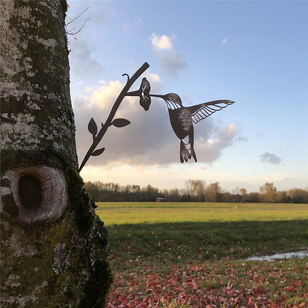 AliExpress Hummingbird Feeding Bird Owl Metal Bird Independent Decoration Insert Wrought Iron Decoration