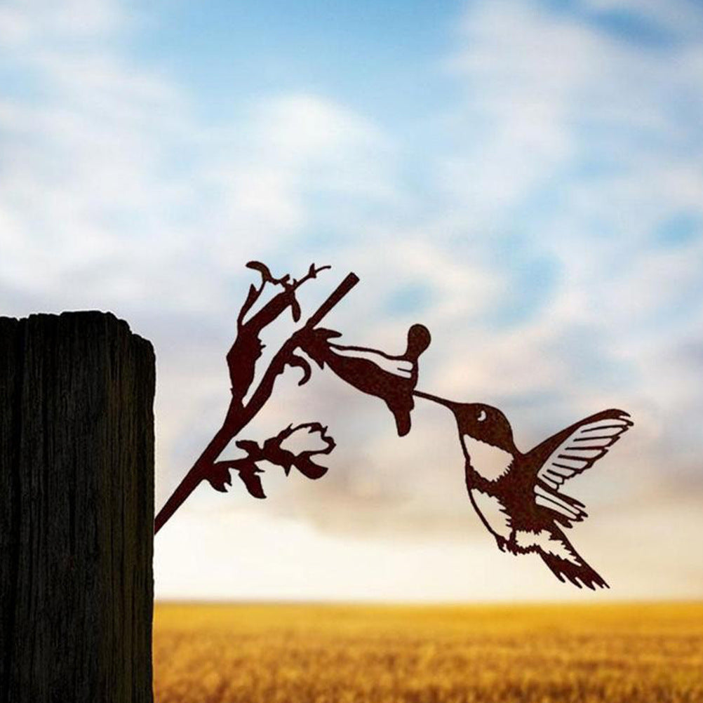 AliExpress Hummingbird Feeding Bird Owl Metal Bird Independent Decoration Insert Wrought Iron Decoration