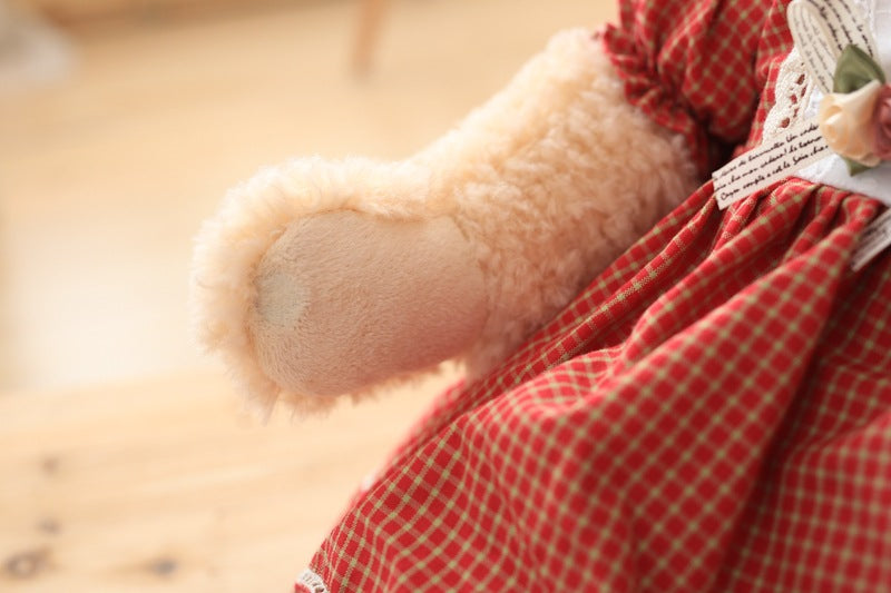 Hot 45cm 2pcs.Set Couple Teddy Bear Plush Toys Kawaii Stuffed Doll With Plaid Clothe Best Birthday Christmas Gift for Boy Girls