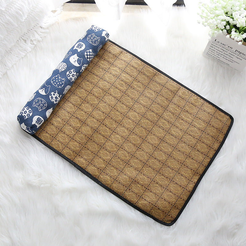 Summer Rattan Pet Mat Pillow Cushion Cooling CatMat Ice Pad