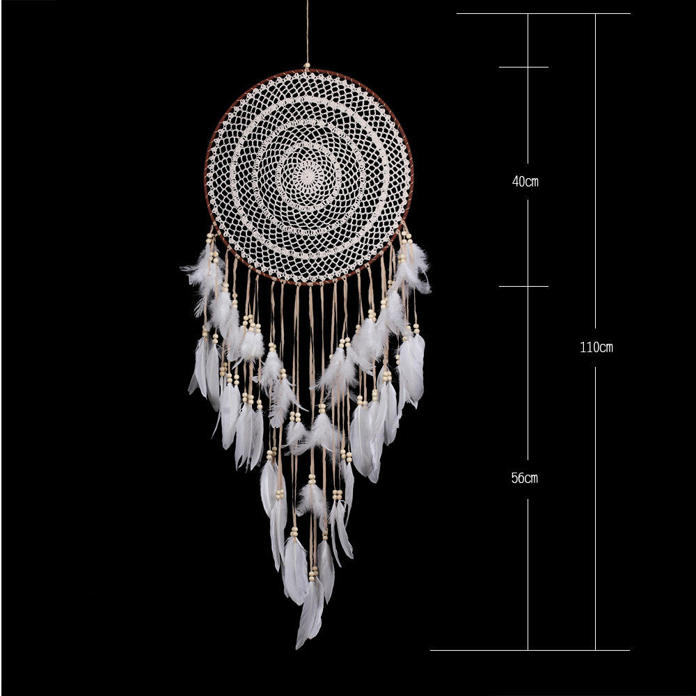 Original 40 Cm Hook Flower Dream Catcher Nordic Feather Hanging Art Gift Creative Best Friend Dream Catcher Gift
