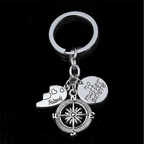 Amazon No Matter Where Compass Best Friends Combination Keychain