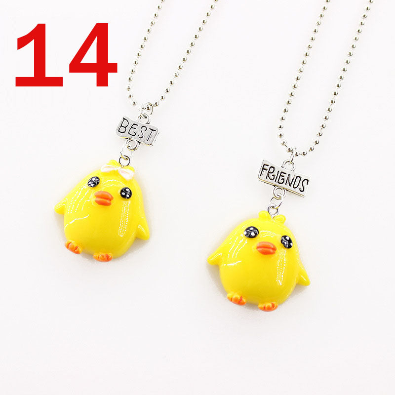 European And American Creative Best Friend Unicorn Necklace