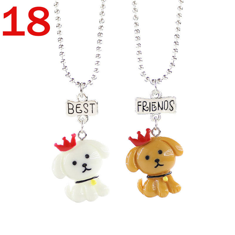 European And American Creative Best Friend Unicorn Necklace