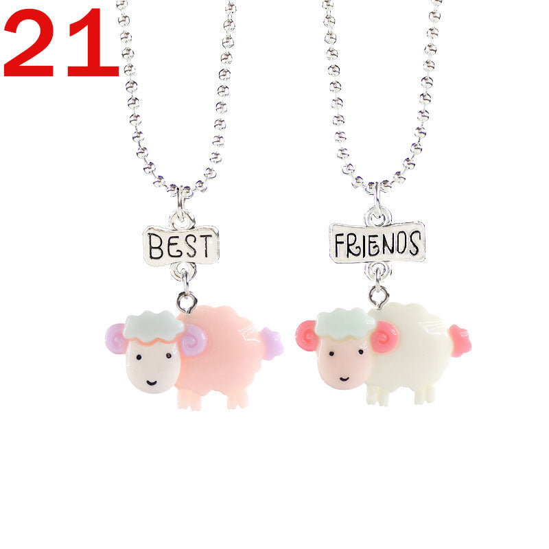 European And American Creative Best Friend Unicorn Necklace