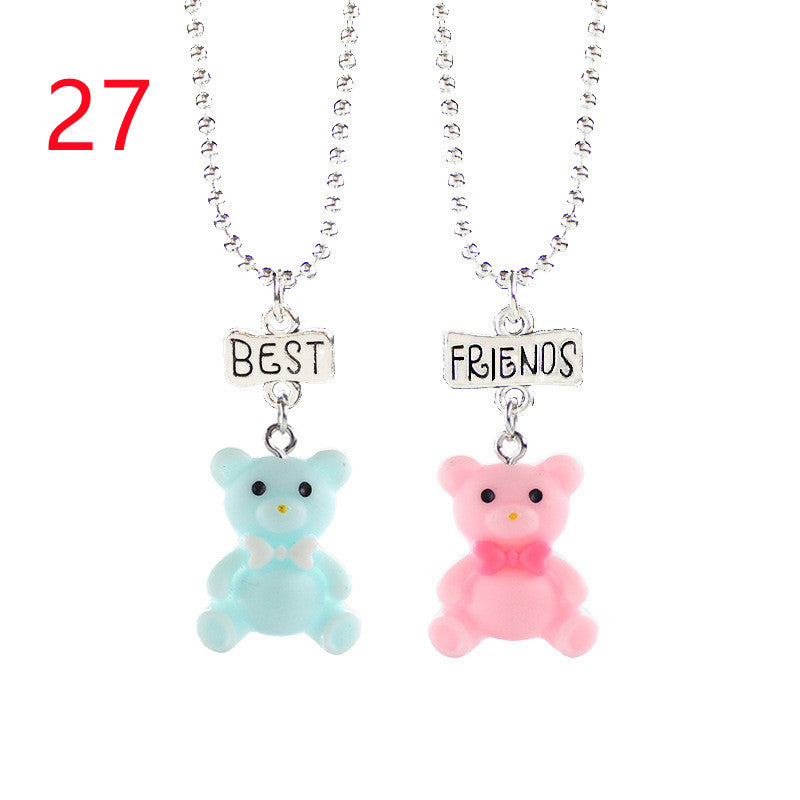 European And American Creative Best Friend Unicorn Necklace