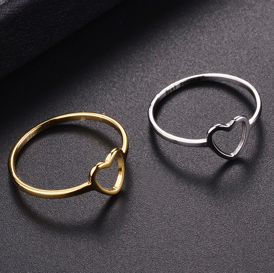 Love Heart-shaped Best Friend Stainless Steel Ring