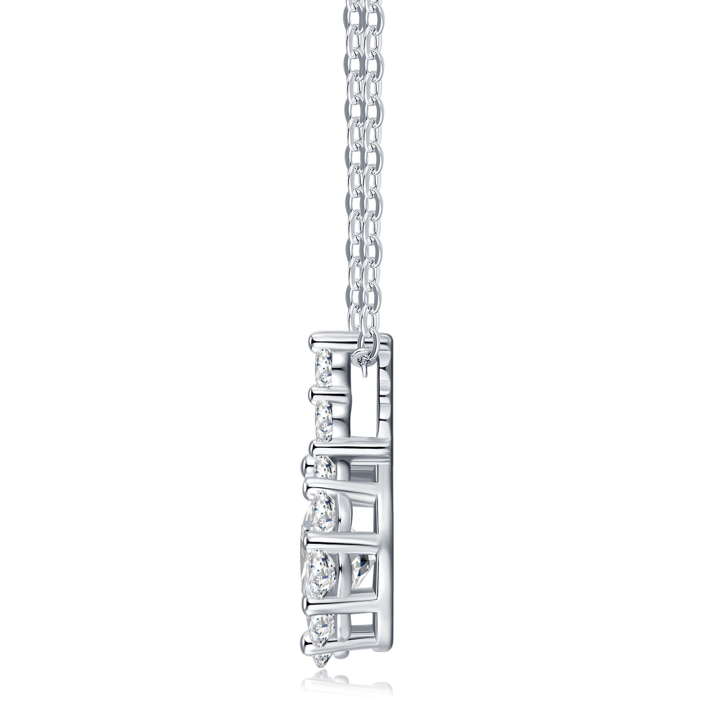 S925 Sterling Silver 1ct D Color VVS1 Moissanite Necklace 40cm Halo Design Platinum Plated GRA Certified Gift Box