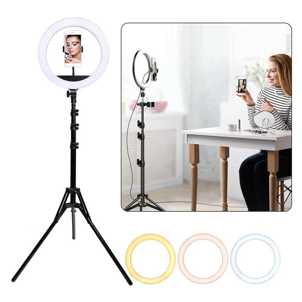 6-18 LED Ring Light Dimmable Lighting Kit Phone Selfie Tripod Makeup Live Lamp