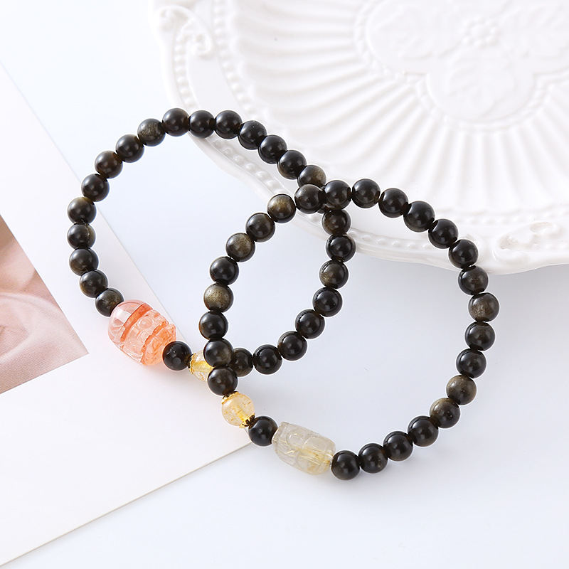 Cross-border New Natural Obsidian Pi Xiu Bracelet Ethnic Style Retro Artistic Jewelry Accessories In Stock Wholesale