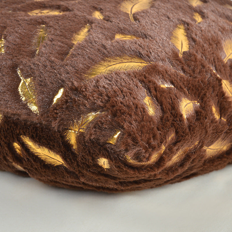Short-pile Gold-stamped Gift Cushion For The Sofa