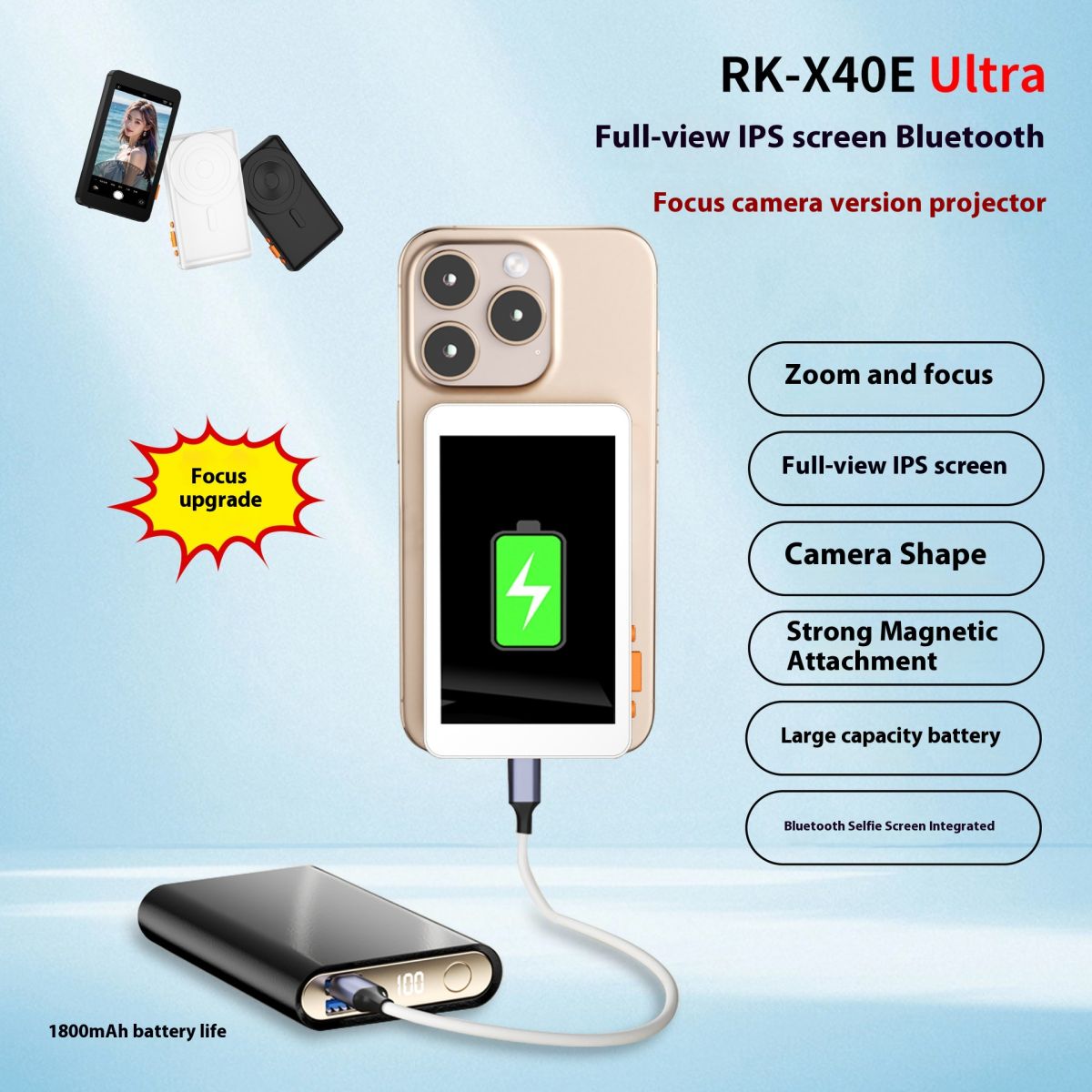 Mobile Phone Wireless Selfie Multi-monitoring Device 4-inch