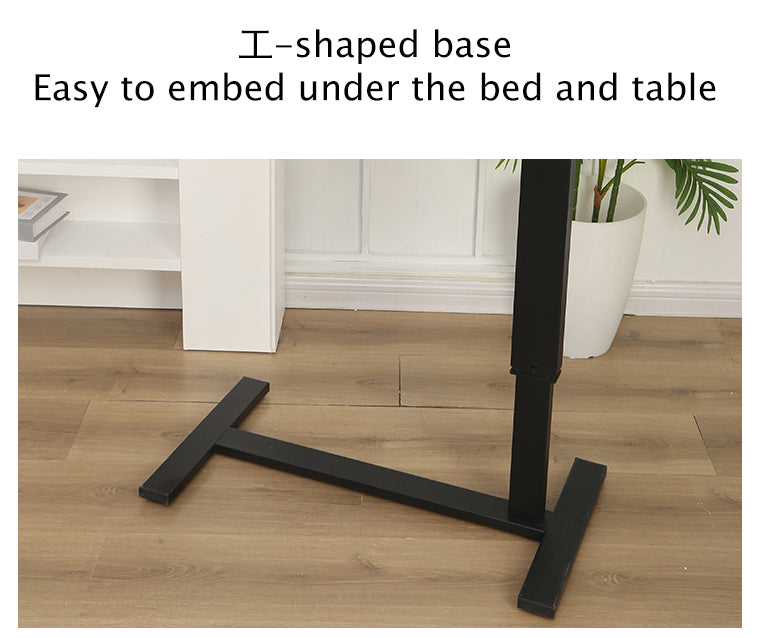 UPGRADED Overbed Bedside Desk, Mobile Rolling Laptop Stand Tilting Overbed Table With Wheels, Height Adjustable Tray Bedside Table For Laptop Bed Sofa, WALNUT