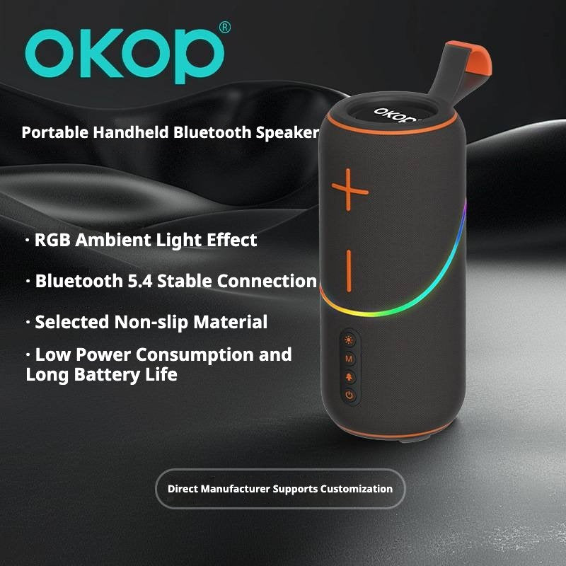 KP-806 Portable Handheld Bluetooth Speaker Outdoor Use Extra-Long Battery Life Cross Border Best Seller Compact Desktop Speaker With RGB Ambient Lighting
