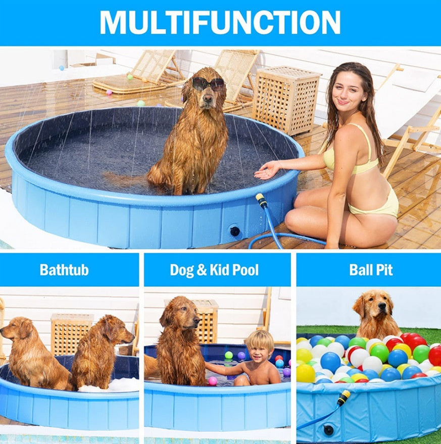 PVC Pet Pool Lawn Water Play Toy Dog Bath Sprinkler Portable Cleaning Basin