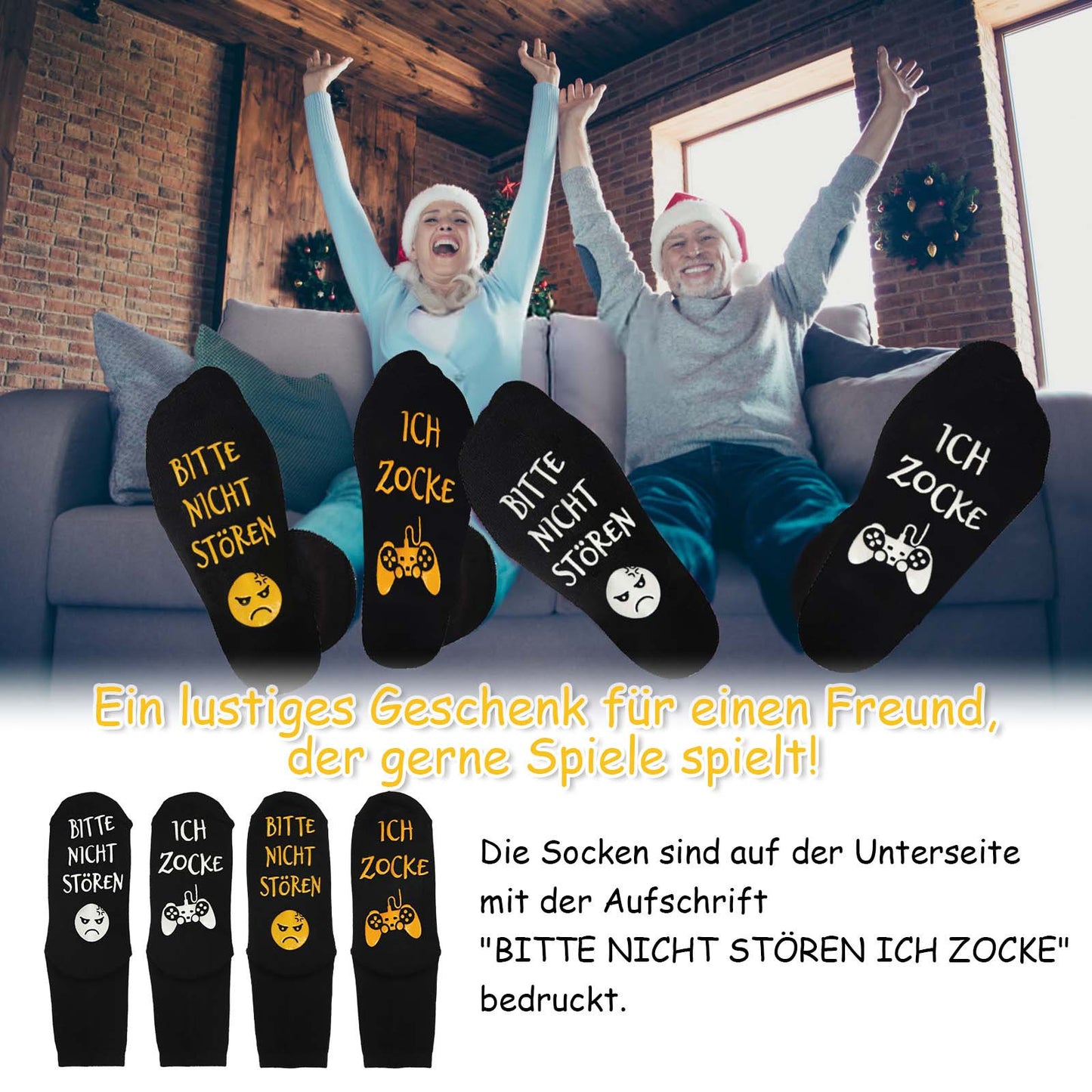 “Do Not Disturb” Socks—2 Pairs In Black/White And Black/Yellow, Funny Socks With A Message, Original Anniversary Gift For Couples, Humorous Socks To Give As Gifts—Anniversary Party Decorations