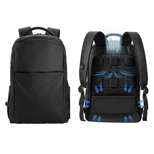 Black Technology Ice Cooling Backpack With USB Powerful Airflow Circulation For 18L Large Capacity Travel Commute Business Trip Men's Essential Breathable Mesh Anti-Sweat Multi-Compartment Storage