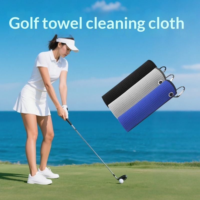 Cross-border Best-selling Waffle-textured Golf Ball Towel