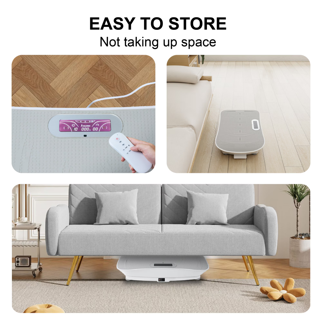 Full Body Vibration Platform Crazy Fitness Massage 10-Frequency Weight Loss & Fat Burner Shaking Machine For Unisex Grey 034