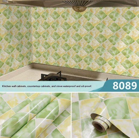 Kitchen Stickers Waterproof Oil-resistant Fire-retardant Wallpaper Self-adhesive Wall Covering