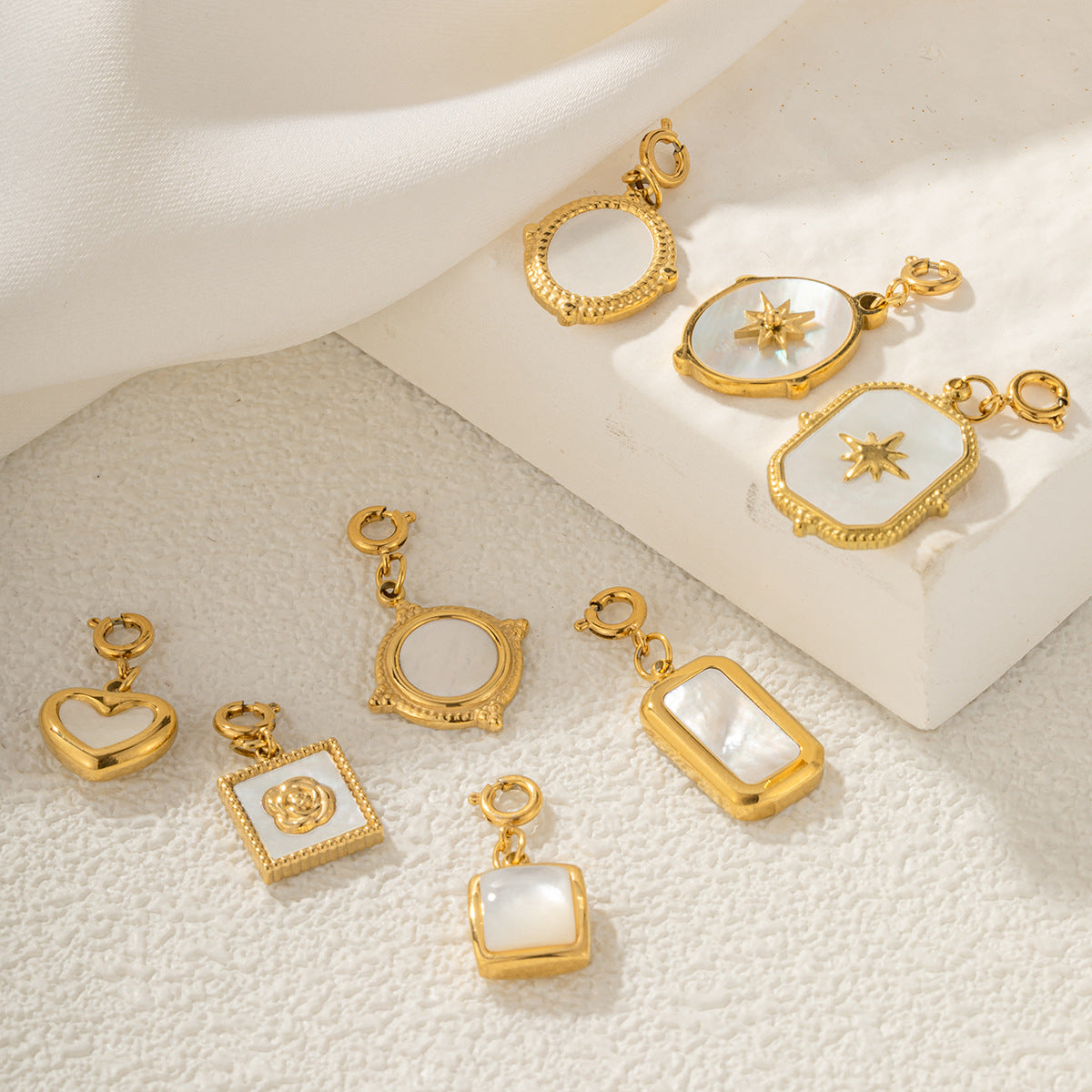 Gold-plated Accessories Traditional-style Pendants DIY Jewelry Handmade Components With Bead-setting Holes