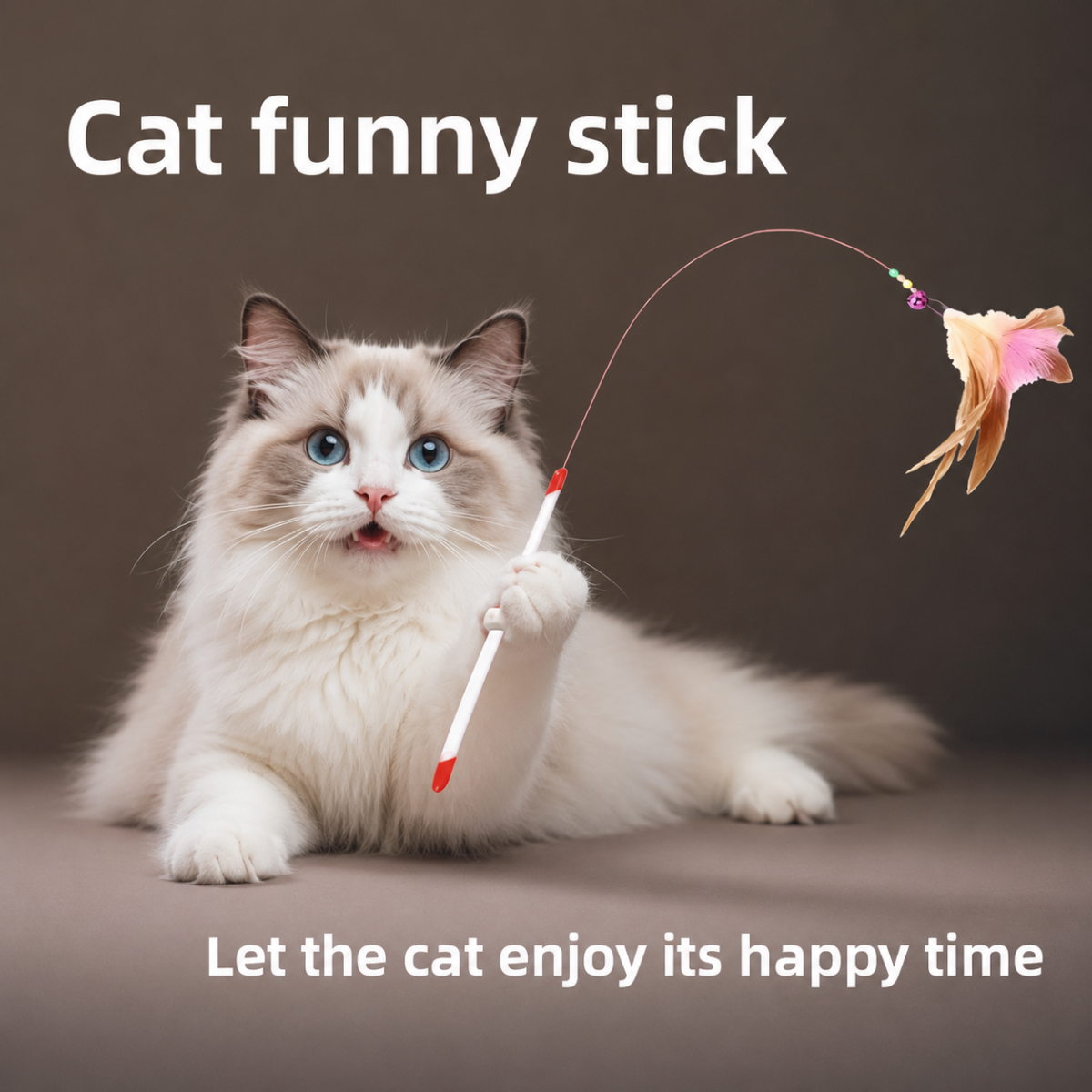 Bite-resistant Cat Teaser Wand With Bell, Feather Cat Toy, Self-amusing Pet Toy For Relieving Boredom