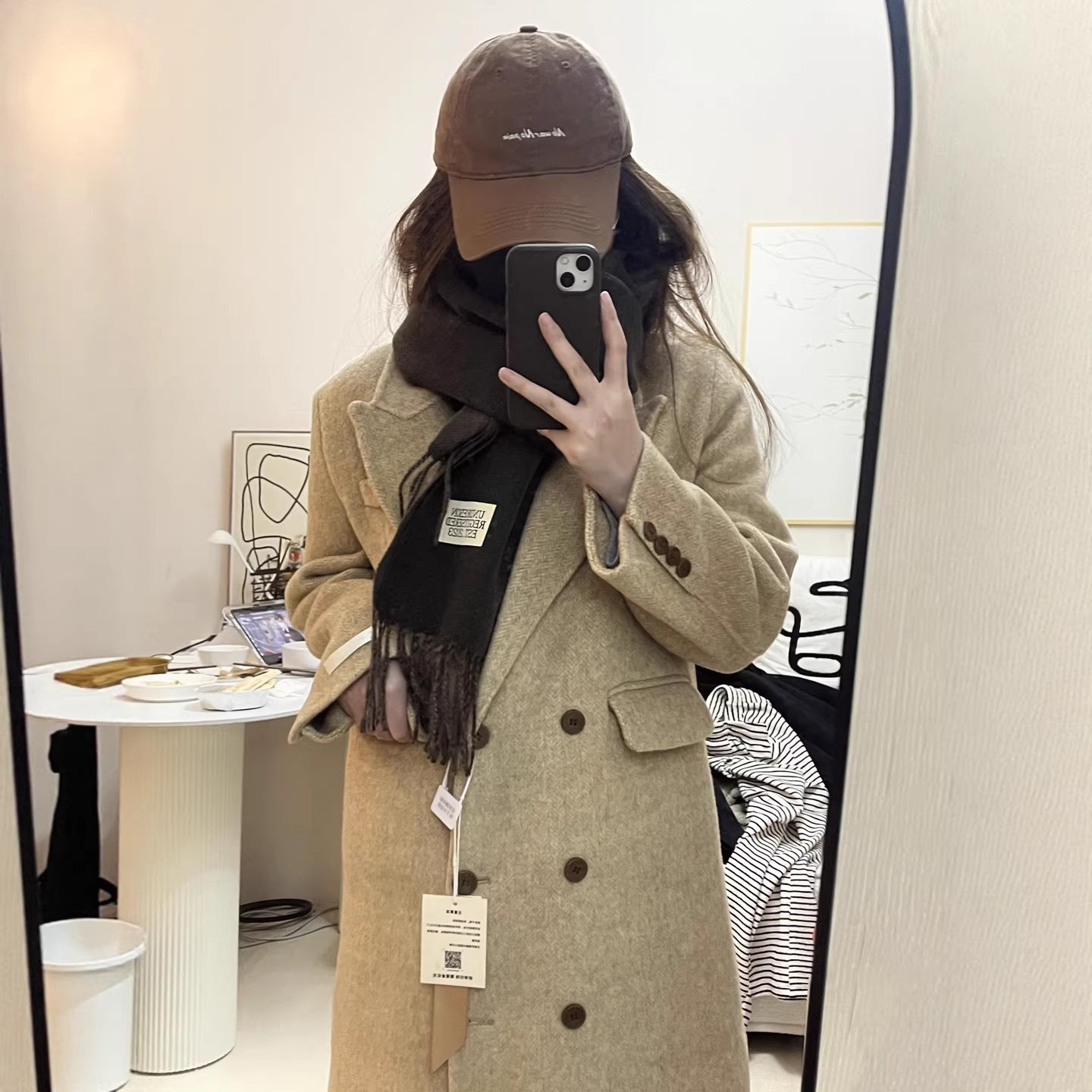 Womens Elegant Korean-Style Wool Coat