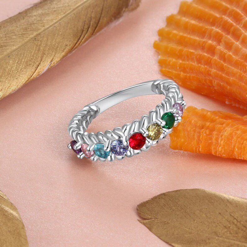 12-color Birthstone Fashion Ring