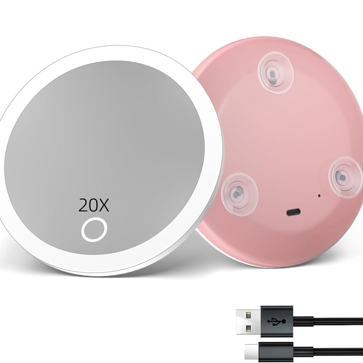 10cm Round 10x 20x 30x 40x Magnifying LED Makeup Mirror With Suction Cup