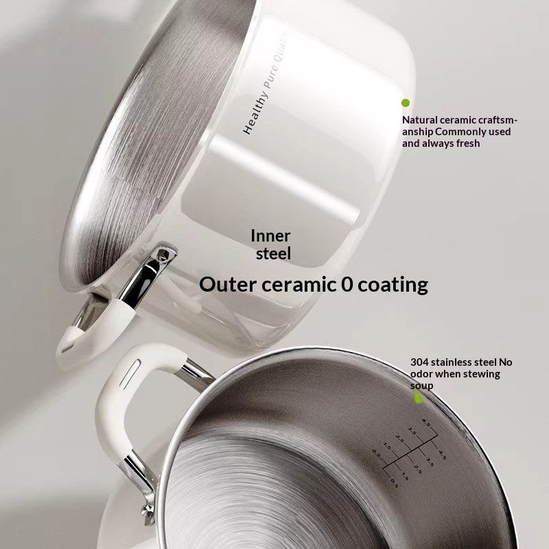 Stainless Steel Soup Pot Thickened For Home Steaming And Boiling