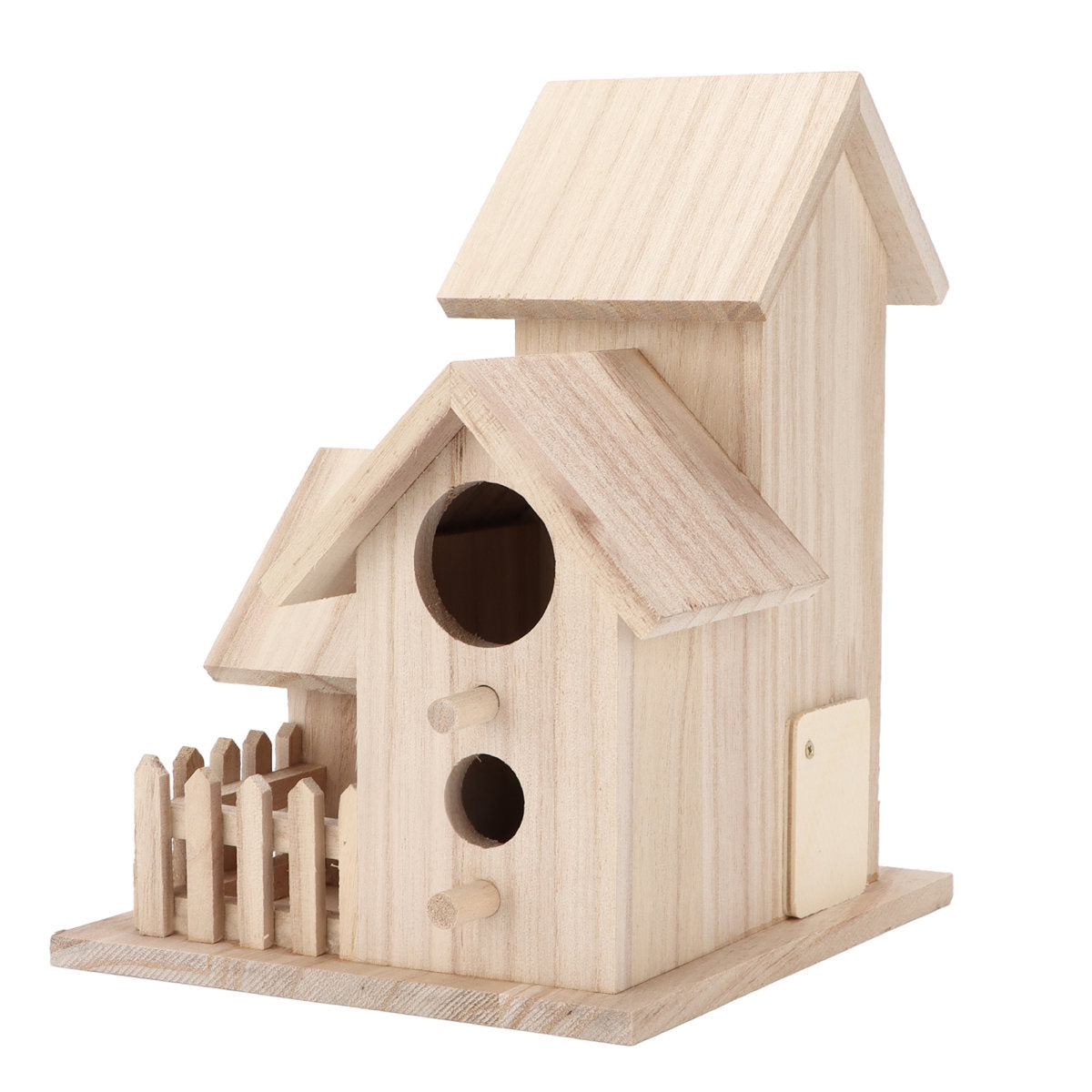 Outdoor Birdhouse Paulownia Garden Bird Nests Small Bird Breeding Box For Wild BirdsThree Rooms