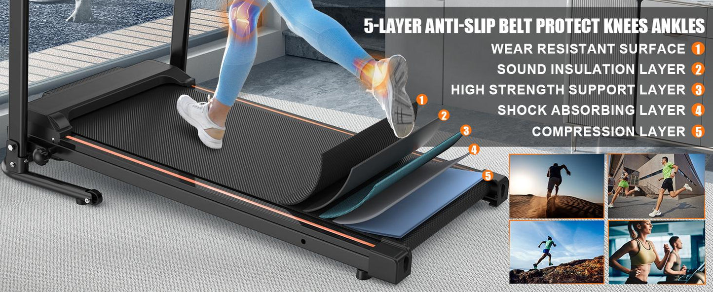 Home Use Foldable Portable 2.5HP Heavy-duty APP Controlled Fitness Walking Machine
